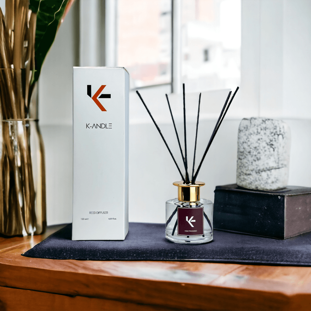 Çubuklu oda kokusu reed diffuser şık cam şişede