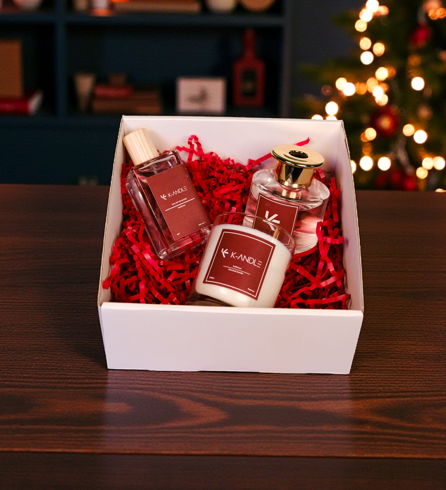 Softlinen hediye seti el yapımı soya mum oda kokusu kolonya