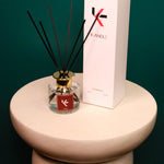 Softlinen kokulu dekoratif mum ve çubuklu oda kokusu