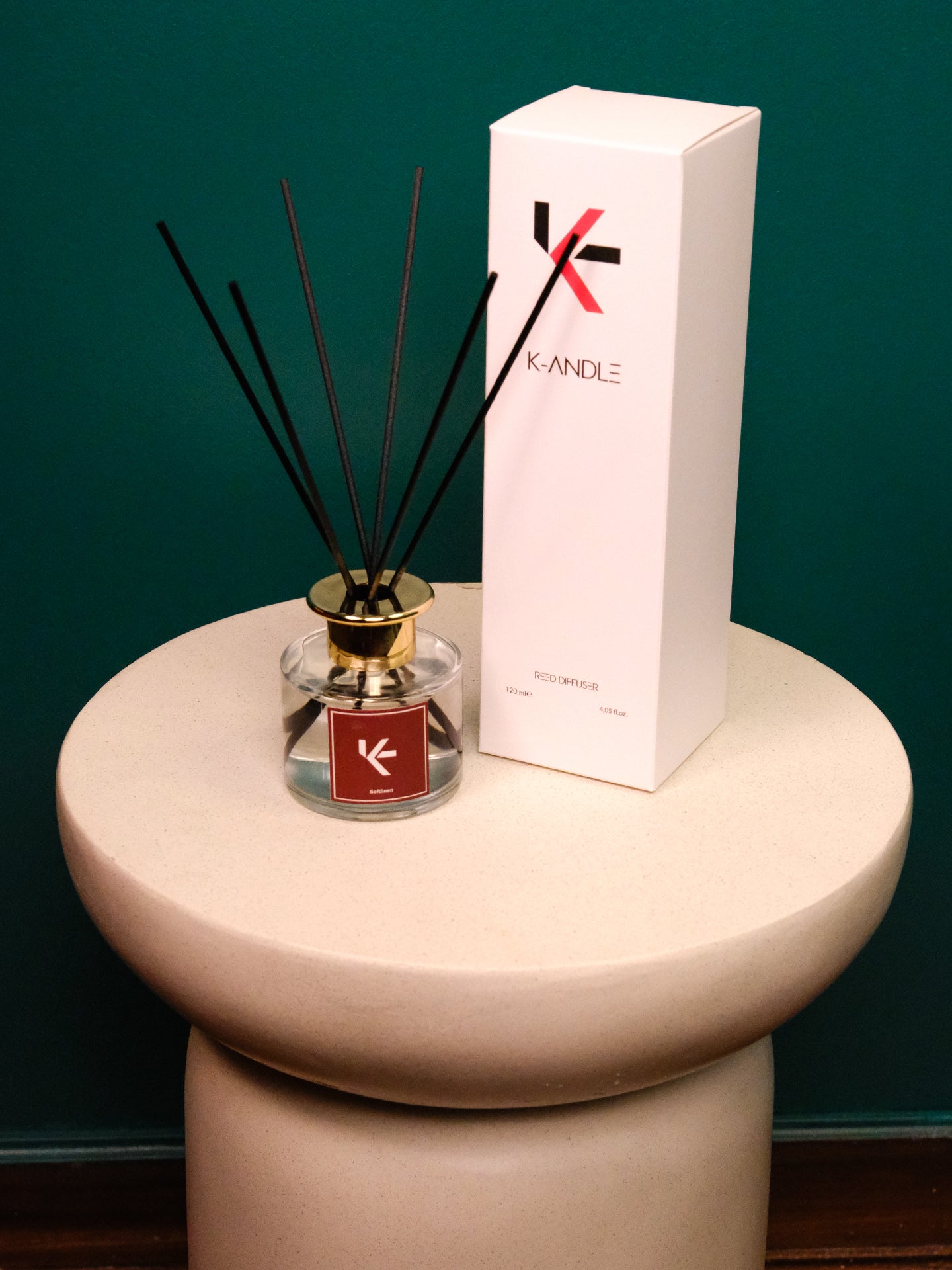 Softlinen kokulu dekoratif mum ve çubuklu oda kokusu