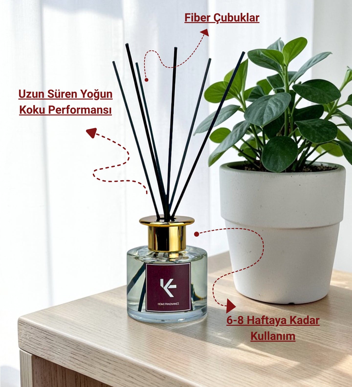 AuraWood Çubuklu Oda Kokusu 100ml | Doğal Çubuklu Oda Kokusu | K-ANDLE
