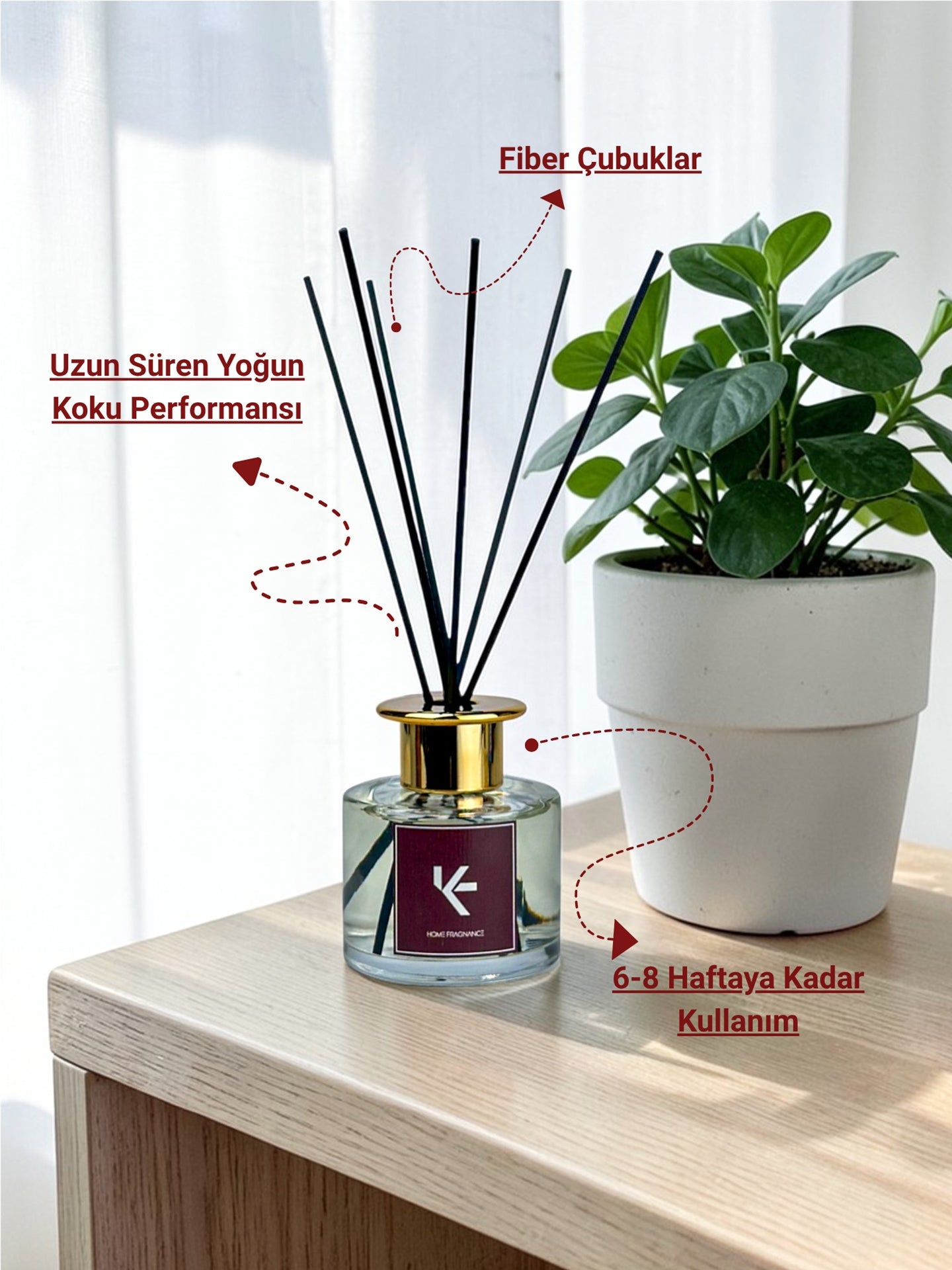 AuraWood Çubuklu Oda Kokusu 100ml | Doğal Çubuklu Oda Kokusu | K-ANDLE
