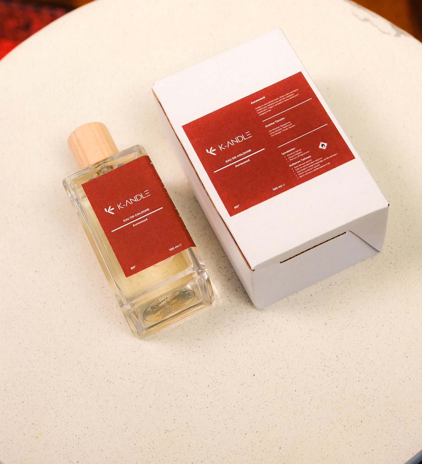 Aurawood kolonya cam şişe şık ve modern tasarım