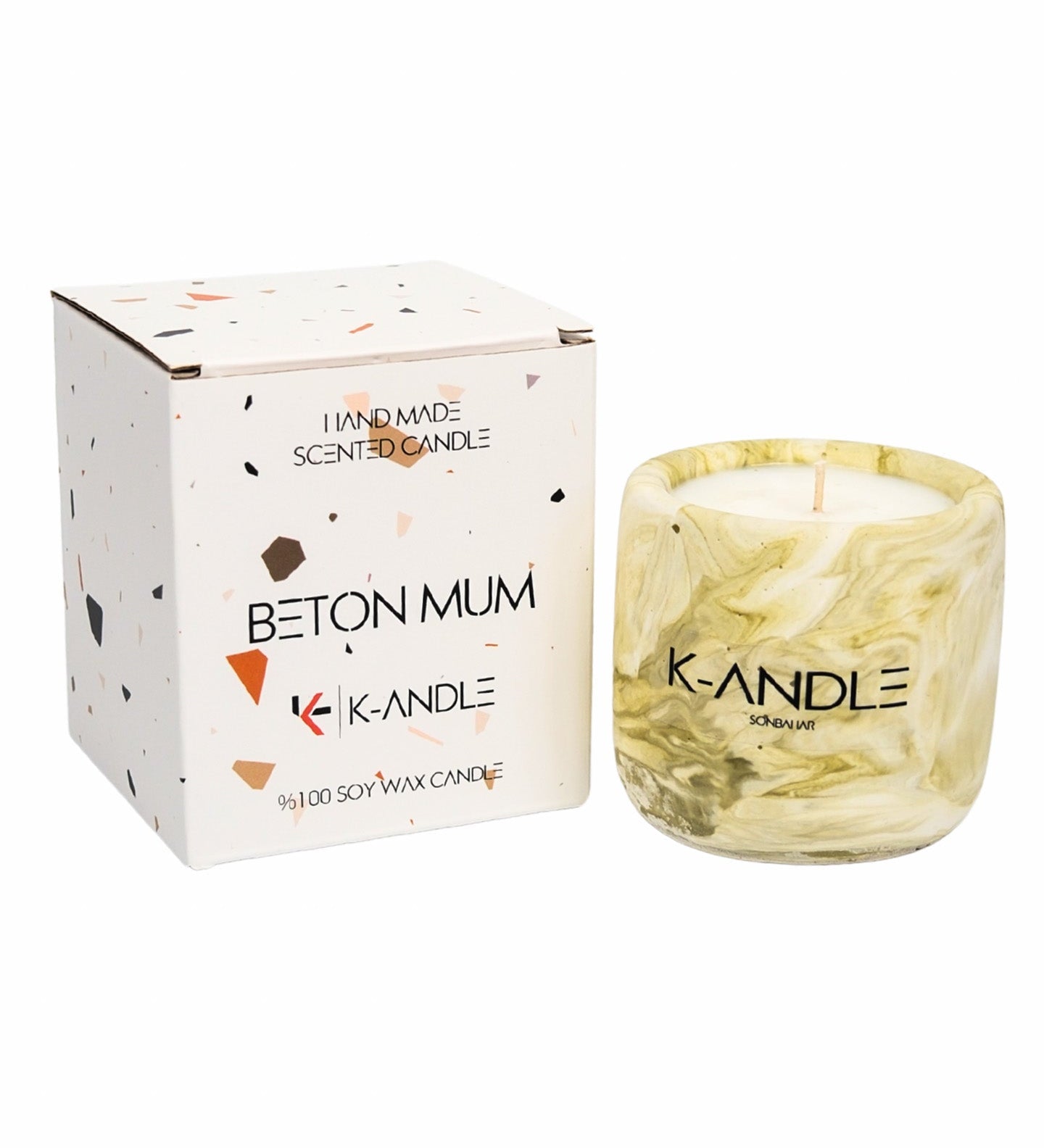 Elma - Tarçın Kokulu Beton Mum 100gr. - K - ANDLE