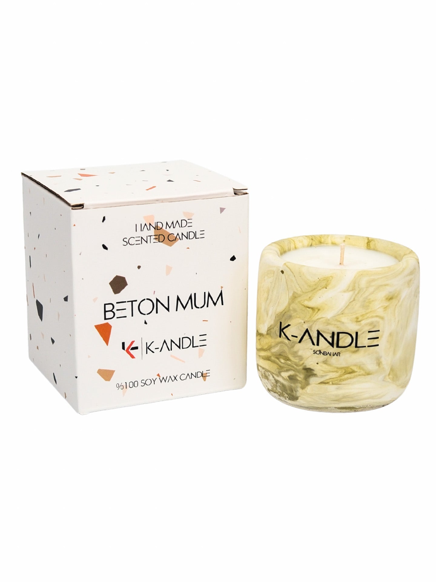 Elma - Tarçın Kokulu Beton Mum 100gr. - K - ANDLE