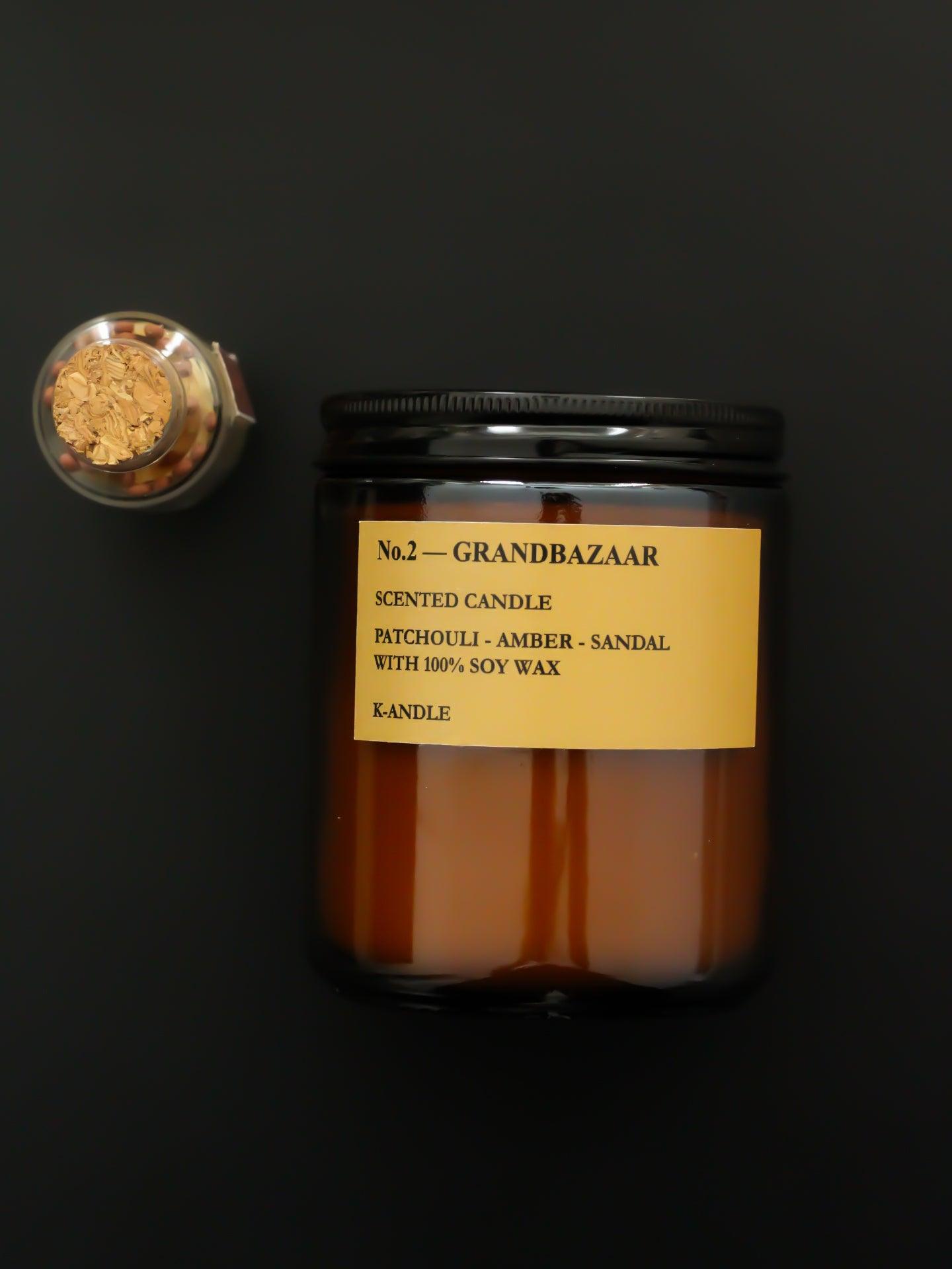 Amber camda 200gr GrandBazaar baharatlı kokulu mum.