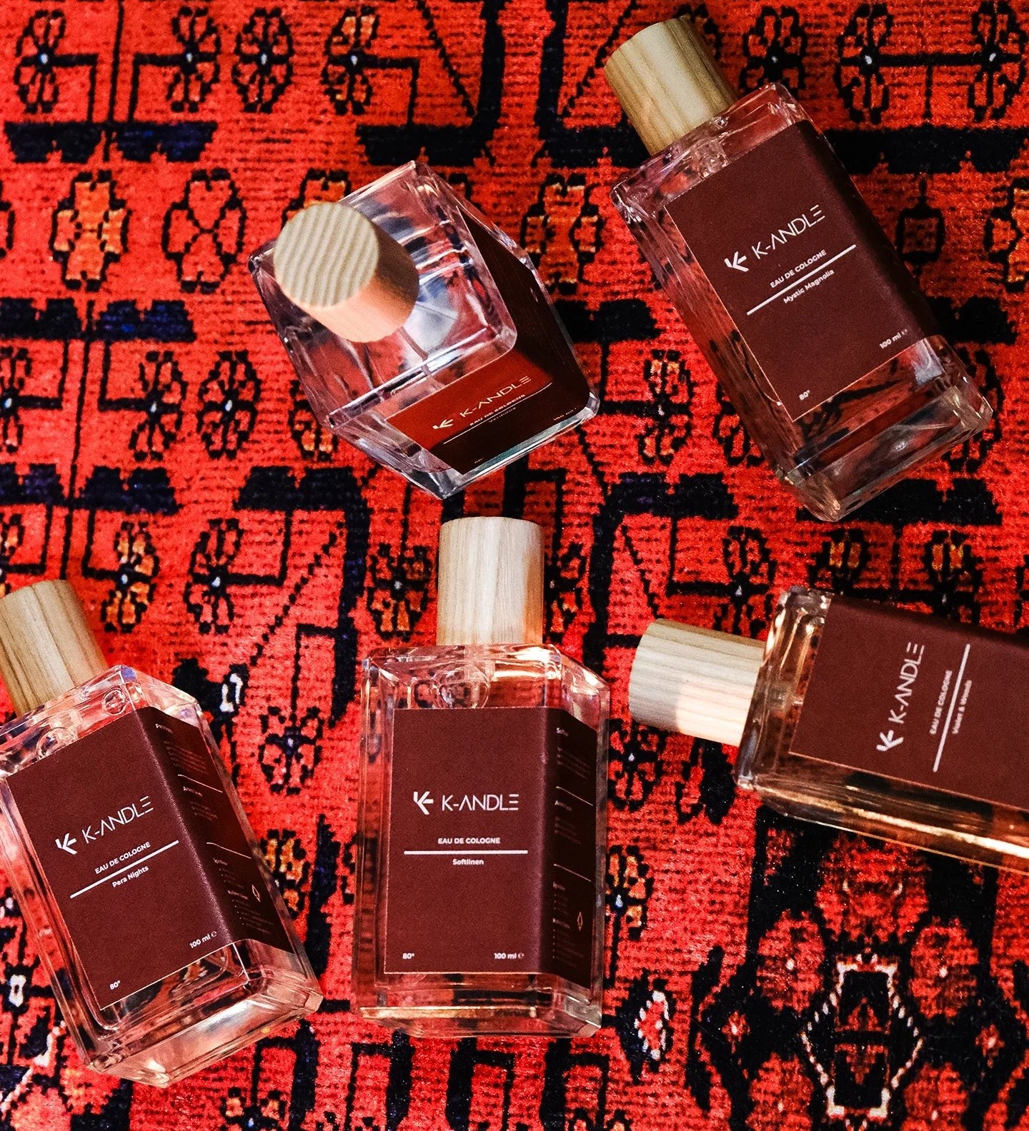 K-ANDLE Aurawood kolonya dekoratif cam şişe görünümü