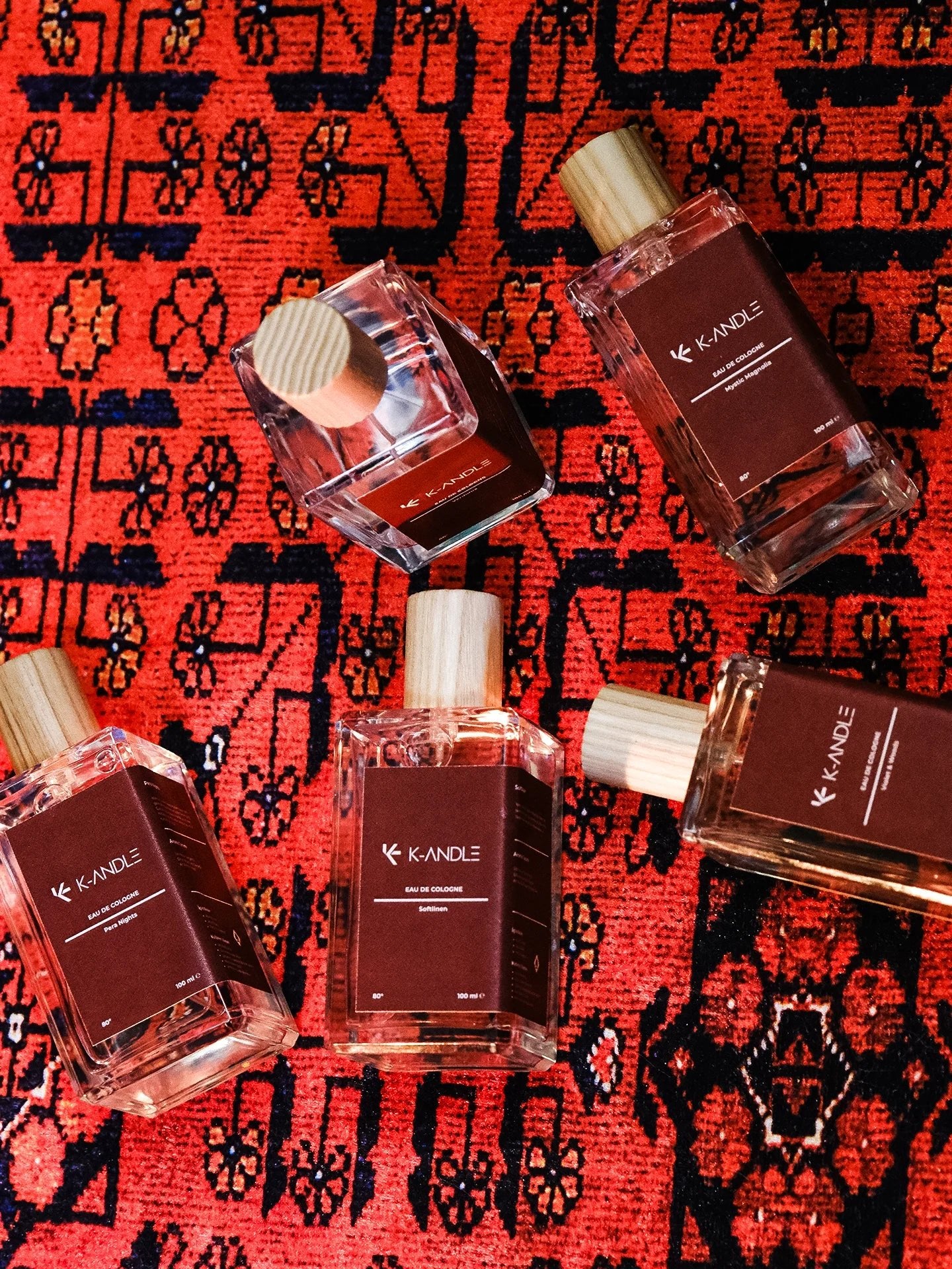 K-ANDLE Aurawood kolonya dekoratif cam şişe görünümü