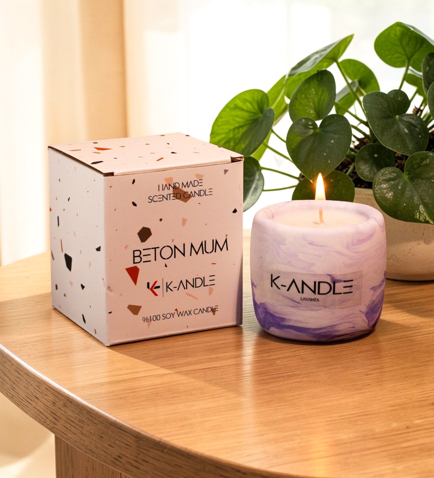 Lavanta Kokulu Beton Mum 100gr. - K - ANDLE