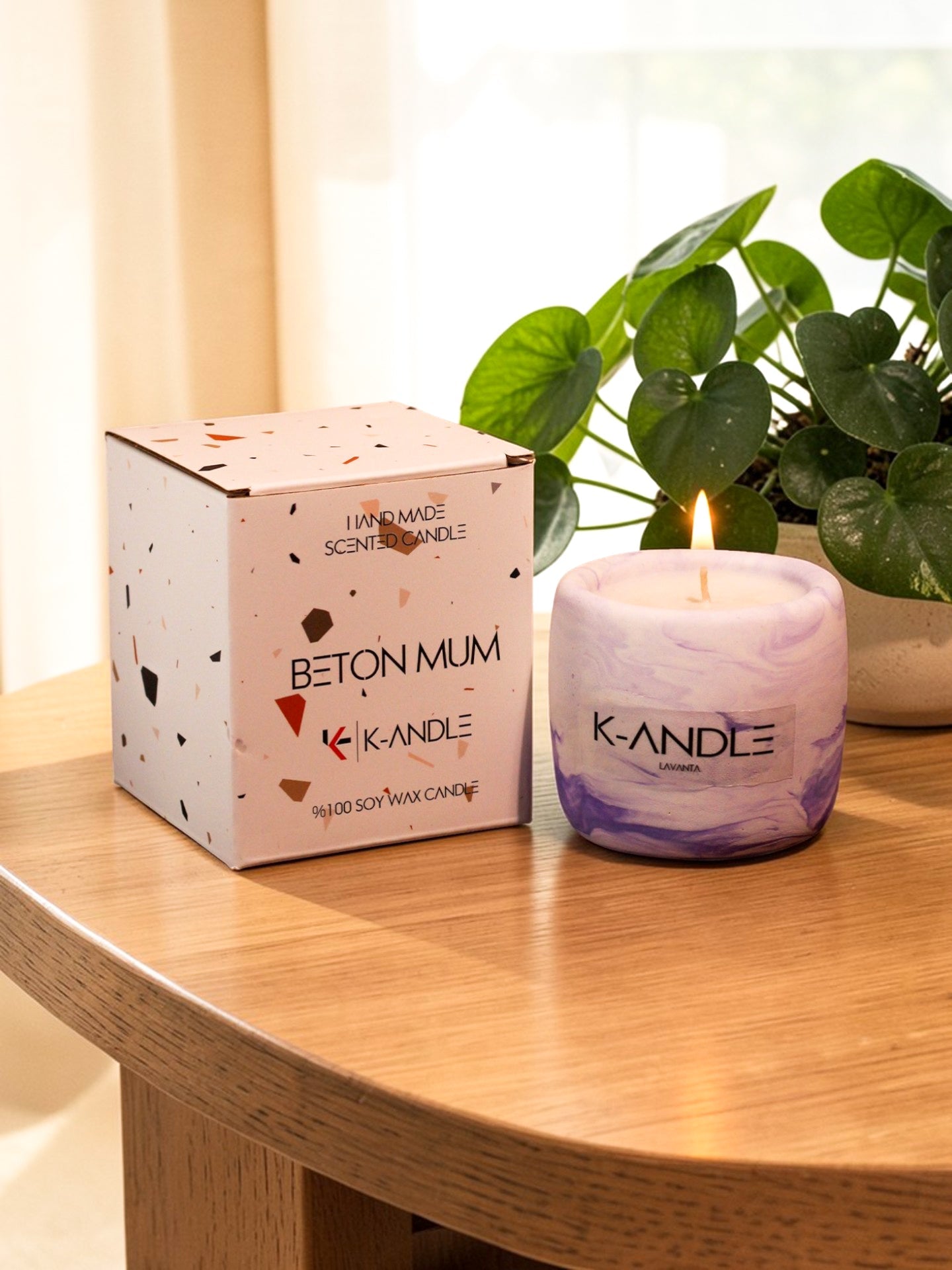 Lavanta Kokulu Beton Mum 100gr. - K - ANDLE