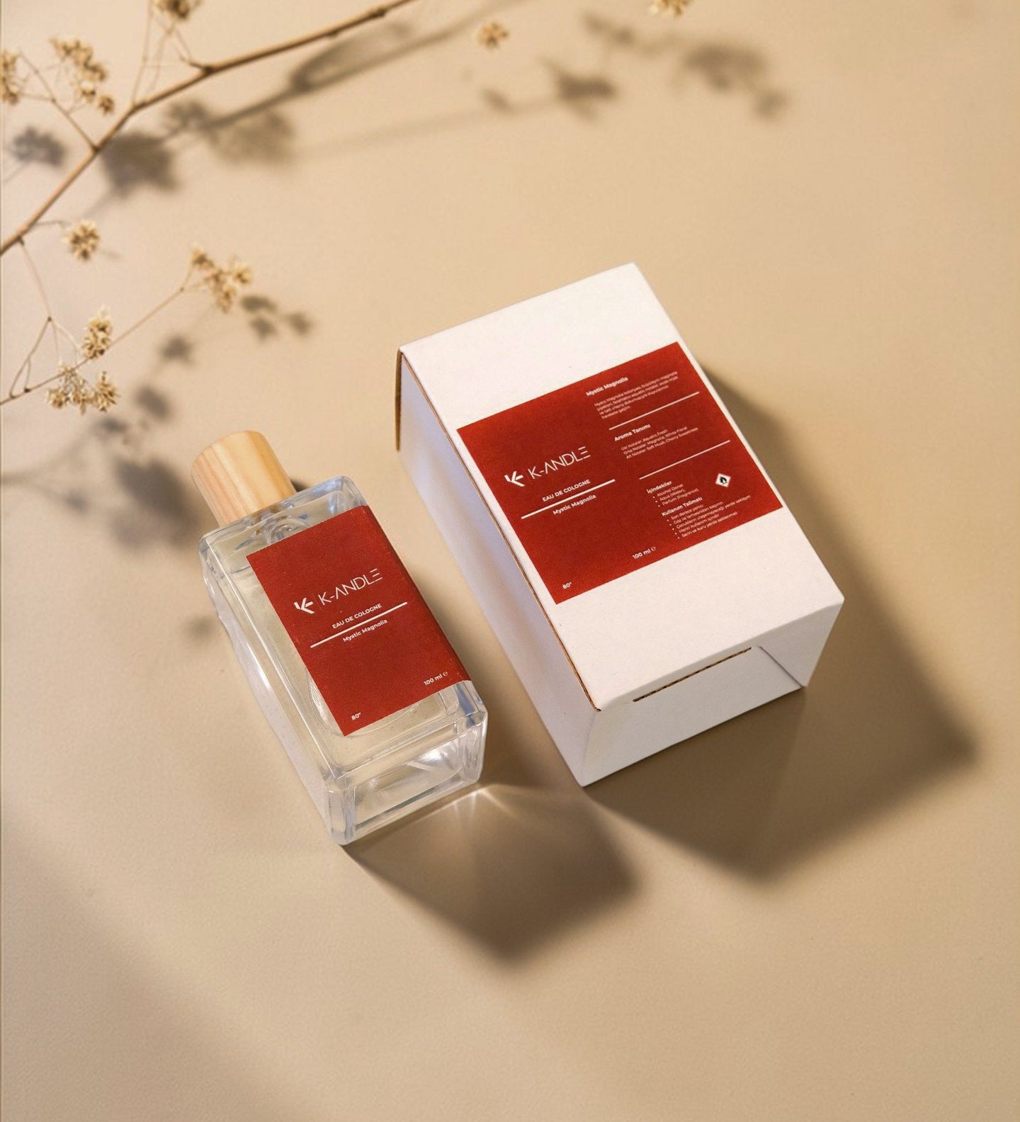 Mystic Magnolia Kolonya 100ml 80° | Manolya Çiçeği Aromalı El Yapımı Kolonya | K-ANDLE