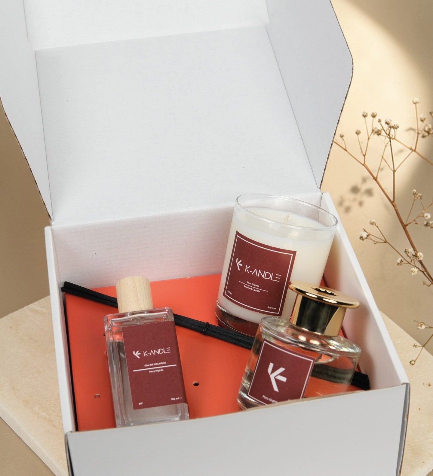 Pera Nights Hediye Seti | Odunsu Sofistike Aromalı | Premium Hediye Kutusu | K-ANDLE