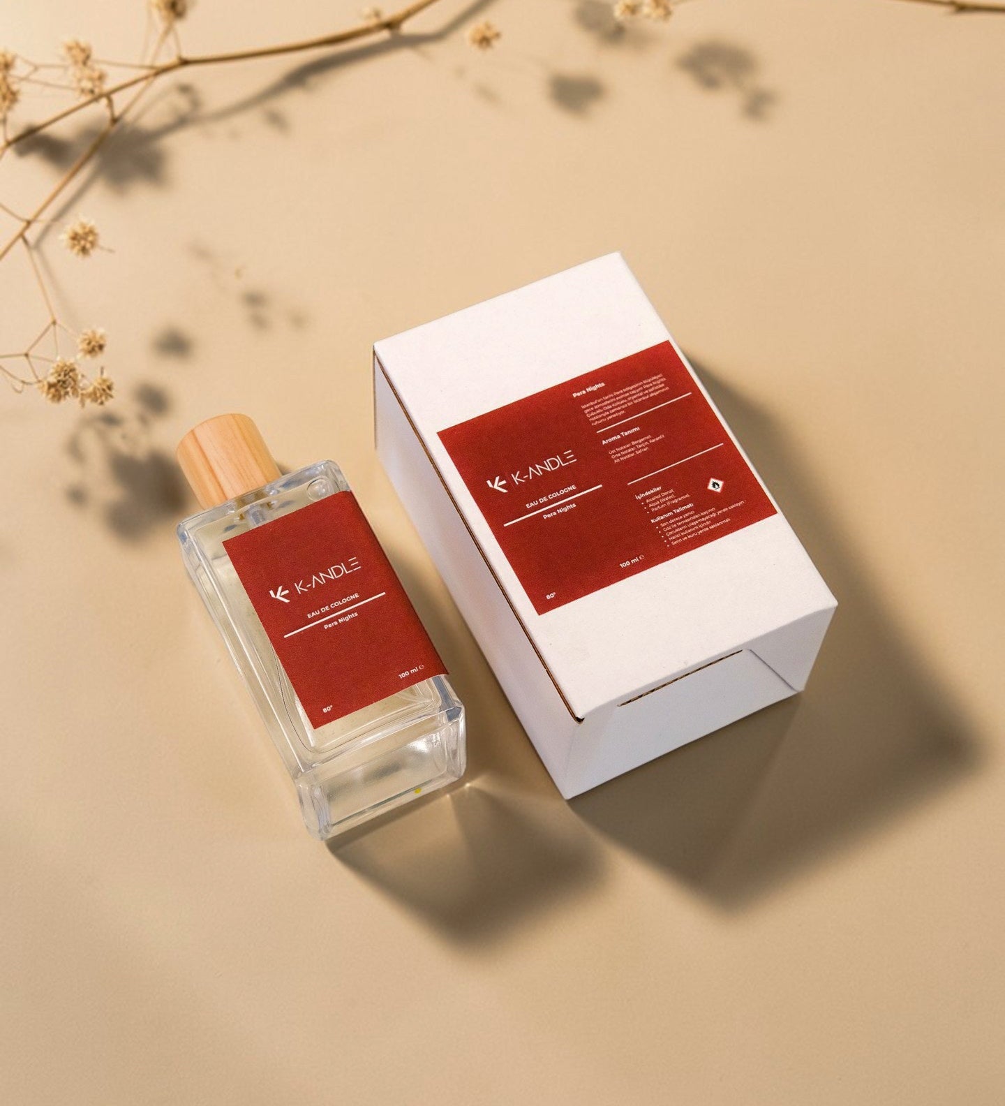 Pera Nights Kolonya 100ml 80° | Odunsu Sofistike Aromalı El Yapımı Kolonya | K-ANDLE