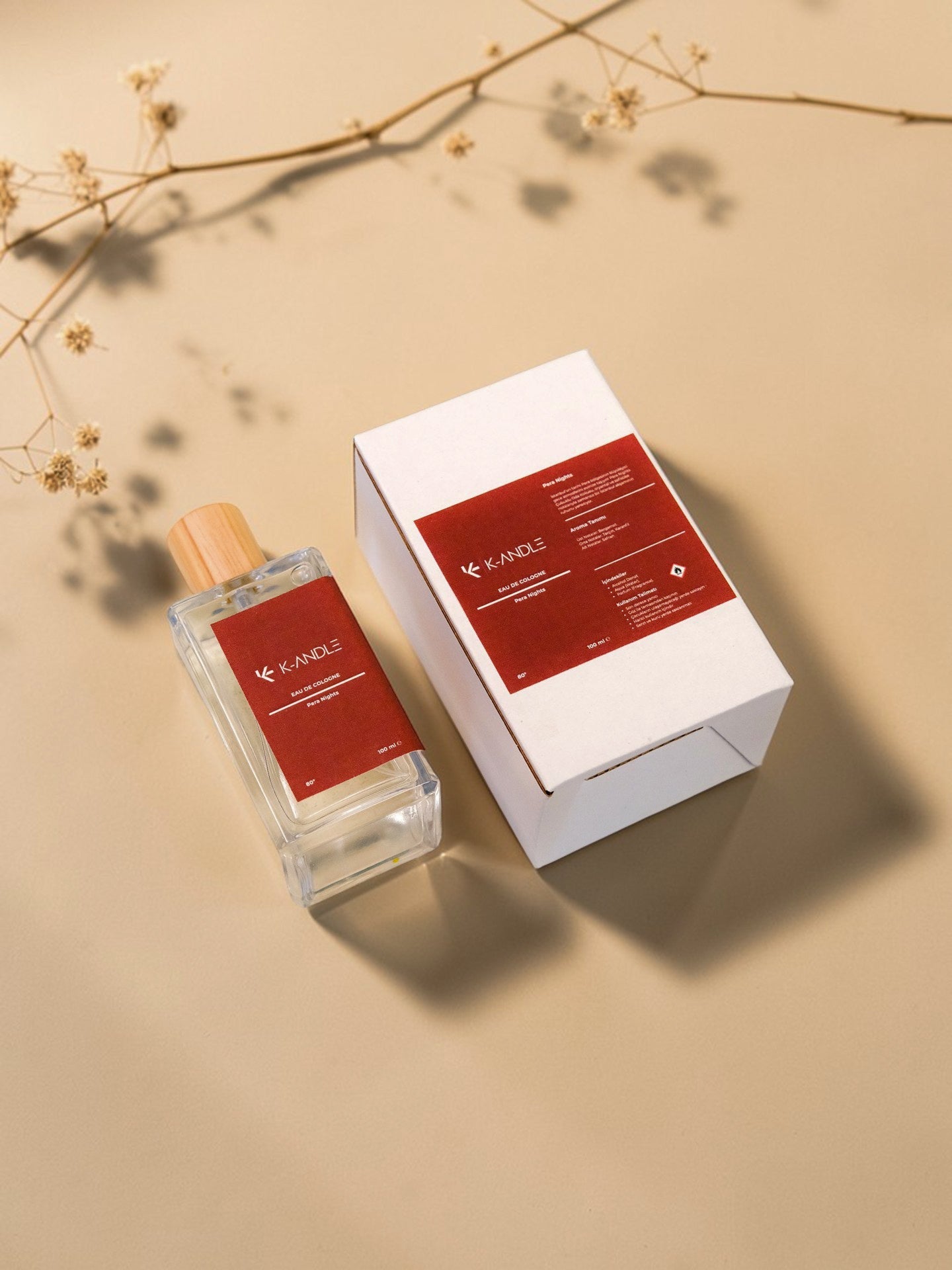 Pera Nights Kolonya 100ml 80° | Odunsu Sofistike Aromalı El Yapımı Kolonya | K-ANDLE