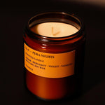 El yapımı Pera Nights mum, 200gr amber camda.
