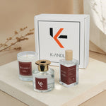 Softlinen Hediye Seti | Kokulu Mum, Oda Kokusu ve Kolonya | El Yapımı Hediye Seti | K-ANDLE