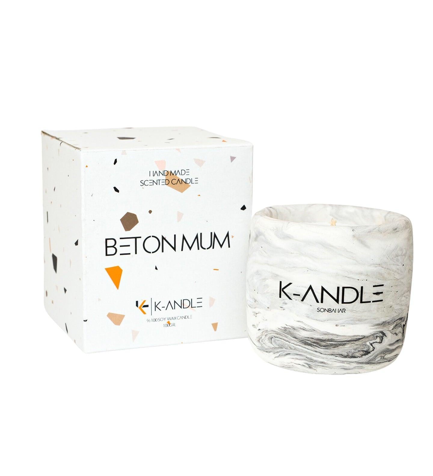 Sonbahar Vanilya&Tarçın Kokulu Beton Mum - K-ANDLE